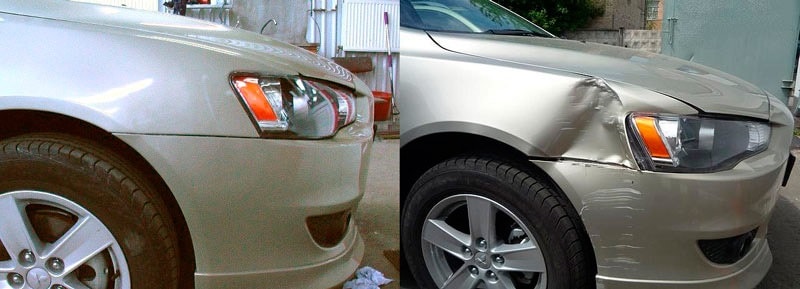 Фото до и после кузовного ремонта крыла авто